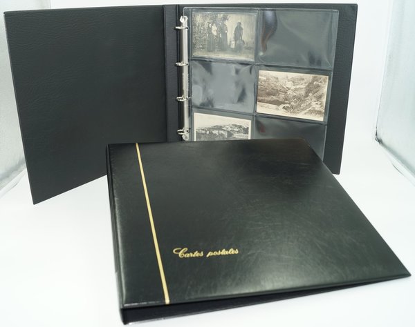 Classeur album SAFE noir + 25 feuilles transparentes pour 300 cartes postales anciennes ou autre
