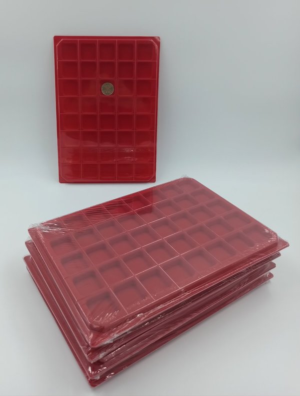 50 box / collecteurs / plateaux velours avec couvercle pour pièces / 40 cases carrées